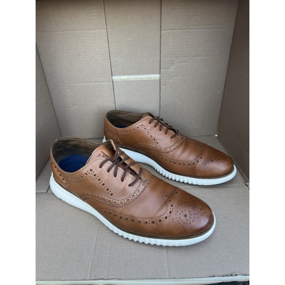 Cole Haan Original Grand Wingtip Oxford Shoes Men's 13M British Tan Leather - Picture 2 of 6